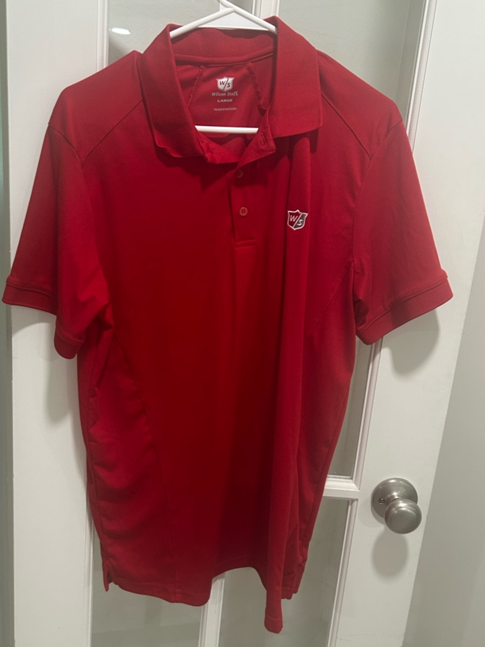 Men's Wilson Staff Red Short-Sleeve Golf Polo LARGE